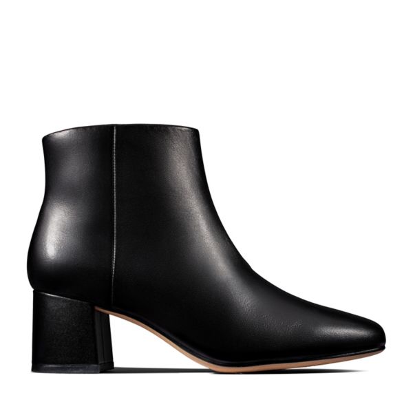 Clarks Womens Sheer Flora Ankle Boots Black | UK-4236078 - Click Image to Close